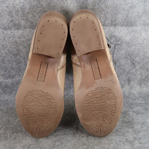 Espirit Shoes Womens 9 Booties Fashion Block Heel Perforated Double Zip Tara Tan - Picture 12 of 15
